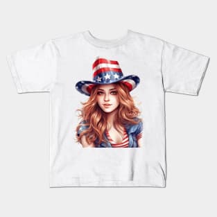 4th of July Girl #2 Kids T-Shirt